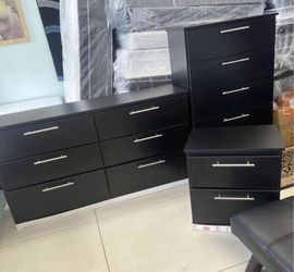 Dresser, Chest And 1 Nightstand - Cómoda, Gavetero Y 1 Mesita De Noche 