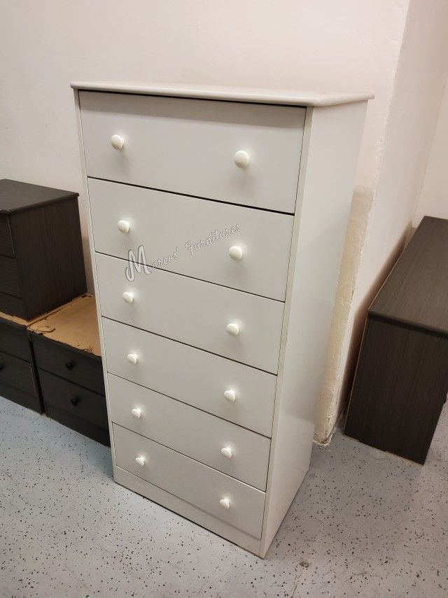 White Tall Bedroom Dresser!