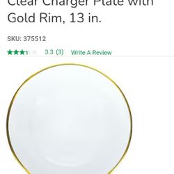 Clear Charger Plate With Gold Rim-21