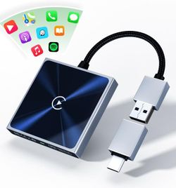Wireless CarPlay Adapter for iPhone – Mini Size Apple Carplay Adapter Converts Wired to Wireless with USB-A to USB-C Dongle, Stable Control, No Delay,