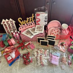 Strawberry Theme Baby Shower Decor & Food Service