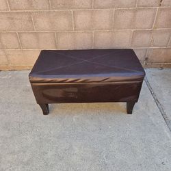 Brown Faux Leather Storage Ottoman / Bench