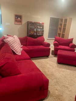 Large sectional and chair