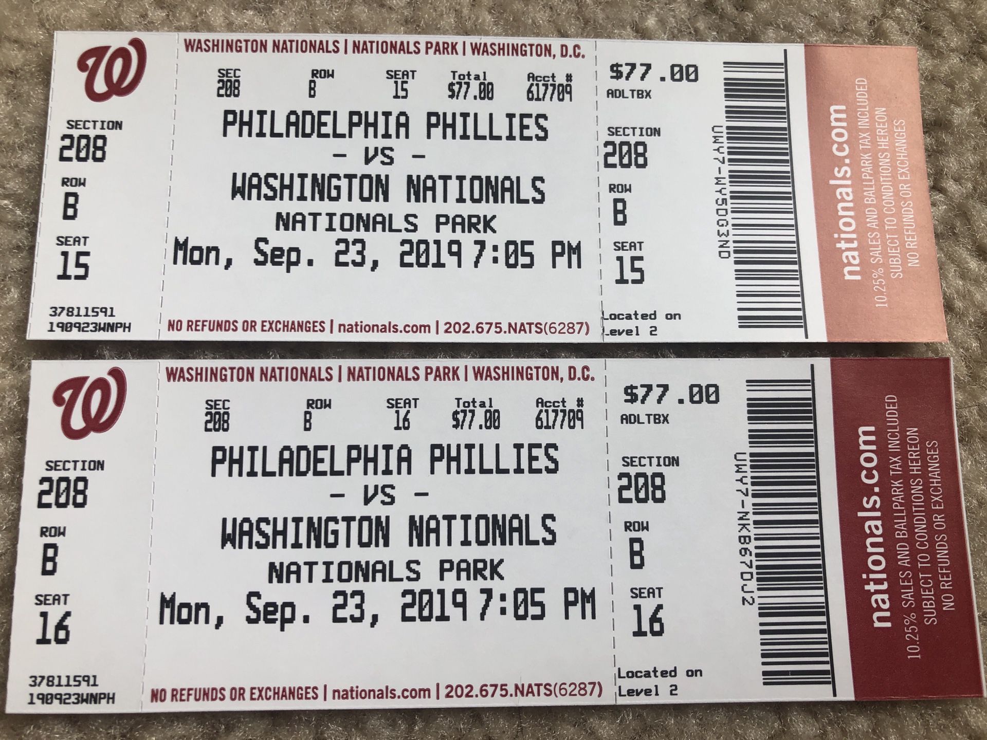 Washington Nationals tickets vs Phillies