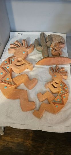 Kokopelli Ceramic Figurine Set – 4 Pieces