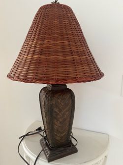 Vintage rattan table lamp