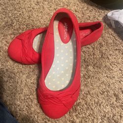 Red Flats Women Size9