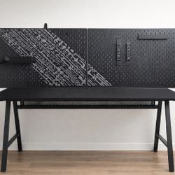 IKEA Office Desk with Peg Boards