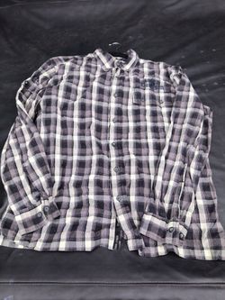Harley Davidson Mechanic Shirt Short Sleeve Button Mens L Plaid Black
