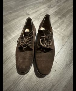 Joseph Abboud Men's Brown Suede Leather Lace-Up Oxford Shoes Made in Italy