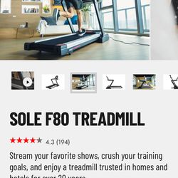 TREADMILL SOLE F-80 WITH INCLINE BRAND NEW IN BOX TOP OF THE LINE