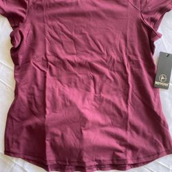 New 90 Degree Size L Workout Shirt Color Burgundy   
