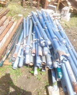 Galvanized Steel Fence Posts 2.38” Diameter Great Condition (pick up in Del Valle Austin)