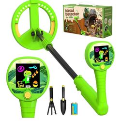 Metal Detector for Kids, Intuitive Color LCD Display, 6.7” Glowing LED Coil, Kid-Safe Lightweight with Adjustable Handle & 4” Precision Deepth, Perfec