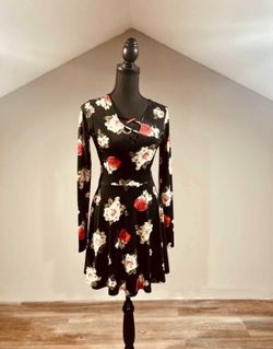 Small Black Floral Long Sleeve Dress