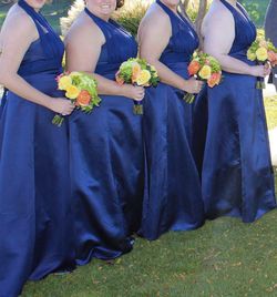 Navy Blue Halter-type Bridesmaid dress Size 18 Thumbnail
