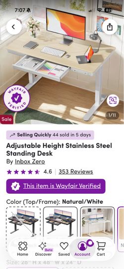 Flavio adjustable height stainless steel standing desk