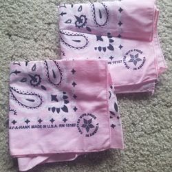2 New Pink Bandanas