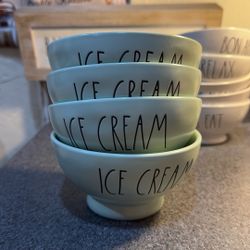 4 rae dunn ice cream ceramic plates