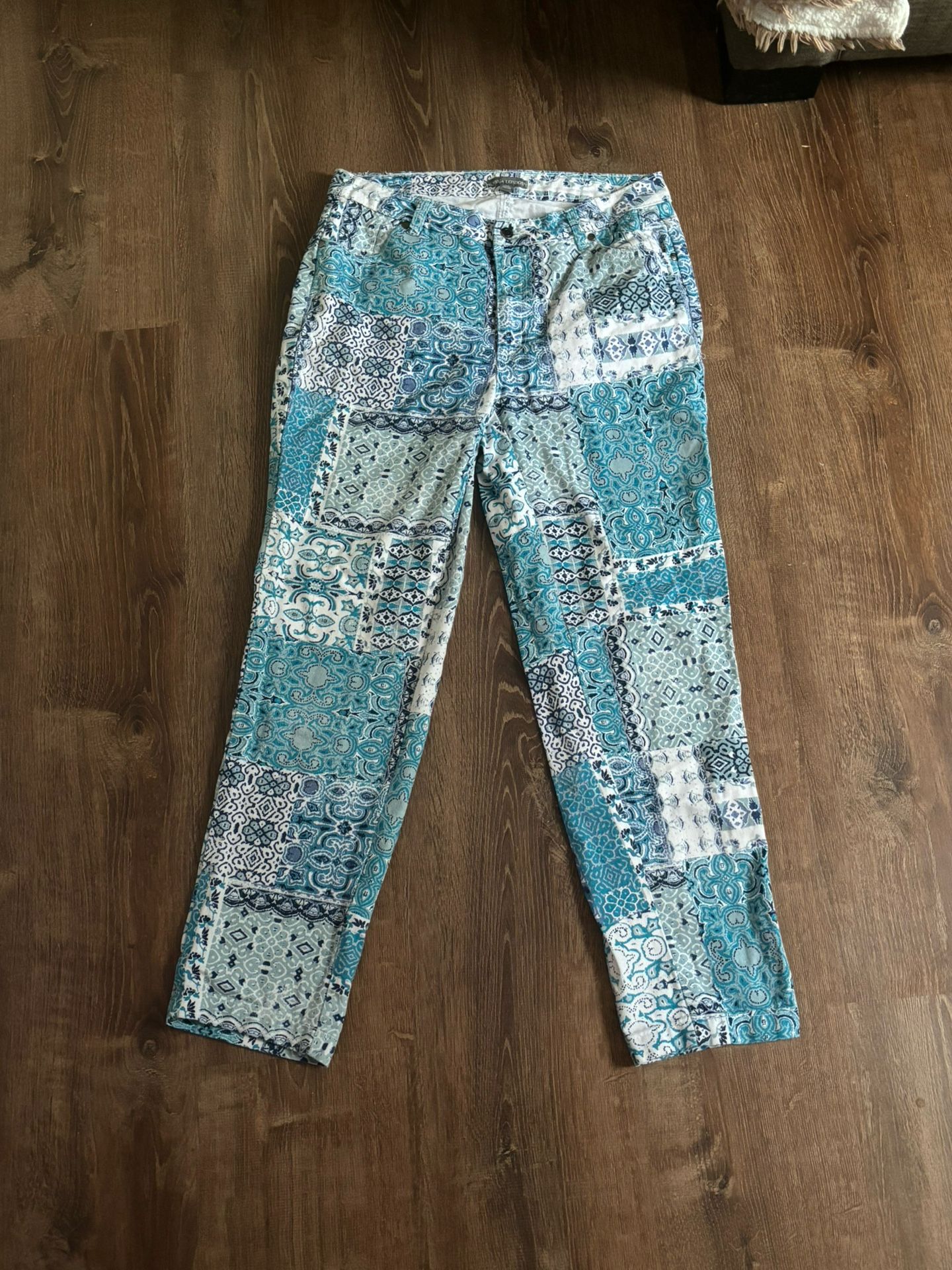 Blue Paisley Print Jeans