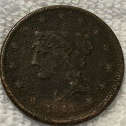 1842 Small And Large Date Coins(two Coins For One Price)