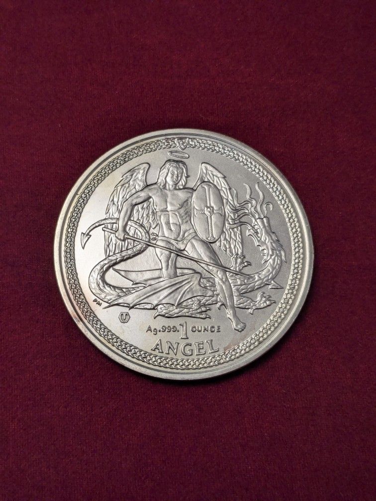 Silver .999 Coin 1oz Angel ~ Isle Of Man 2014