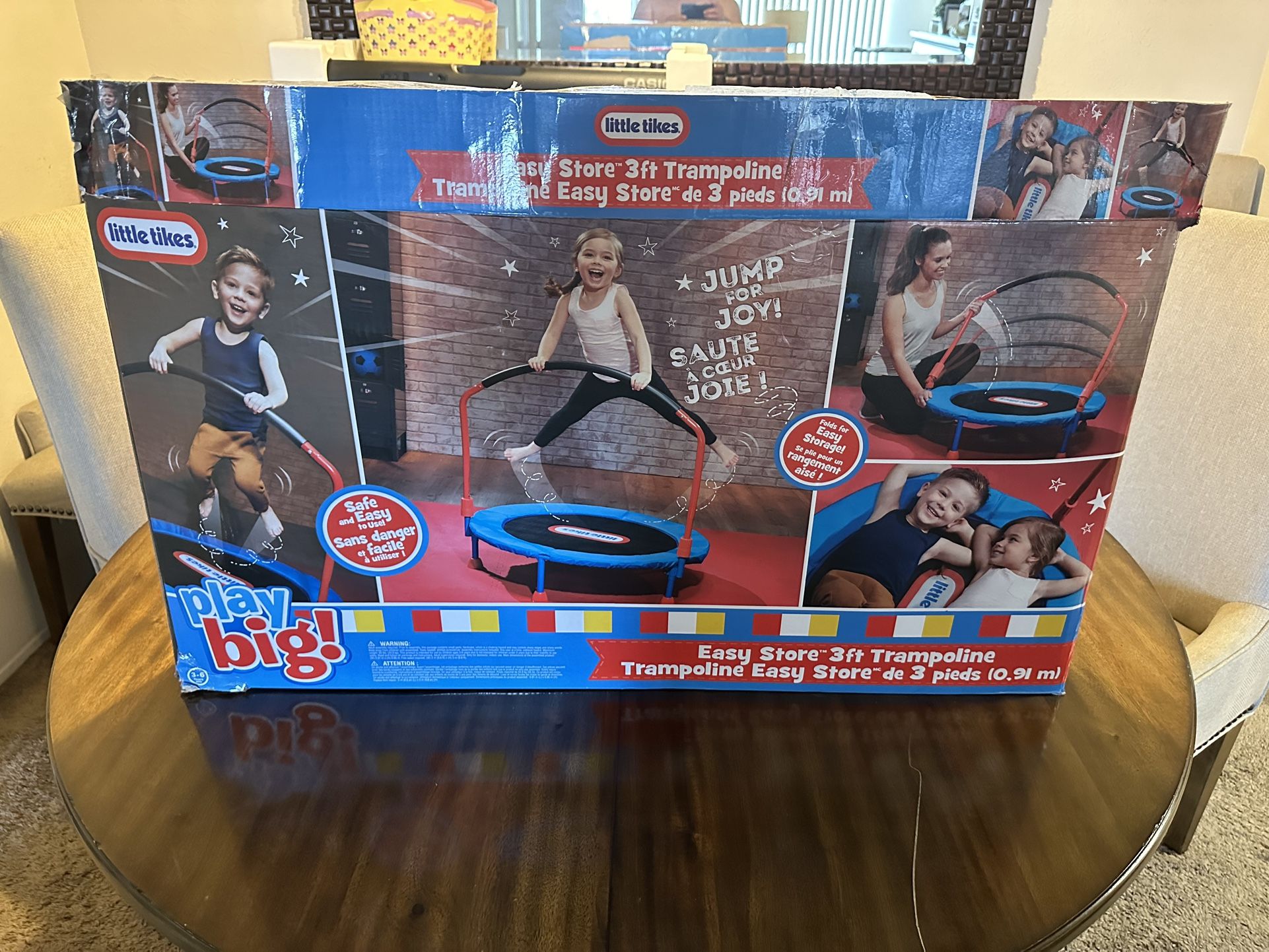 Little Tikes Easy Store 3' Trampoline - Blue/Black/Red