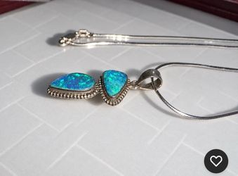 Australian Opal Sterling silver snake chain