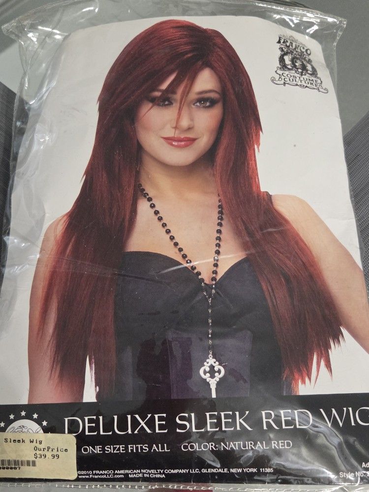 New Long Auburn Red Wig