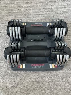 Great condition Weider SpeedWeight 25 Adjustable Workout Home Gym Dumbbells 12.5LBS Each