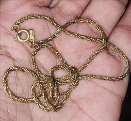 VINTAGE STAMPED MONET GOLD TEXTURED ROPE CHAIN LINK NECKLACE 18"