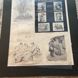 Jewish Artist Seymour Rosenthal Signed Hand Drawings From 1958