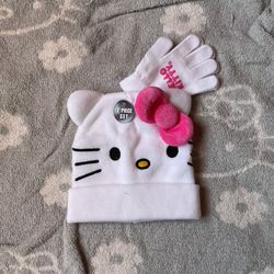 hello kitty beanie and gloves set 