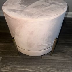 Light Pink & Gold Ottoman