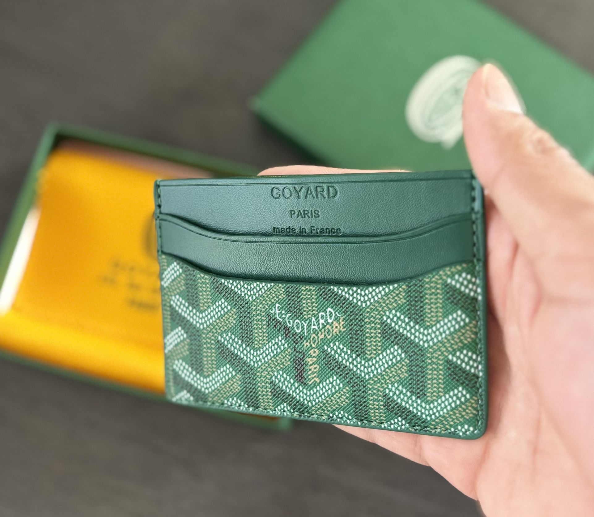 NEW Green Goyard Cardholder