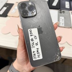 14 Pro Max Crack Back Fully Functional 256Gb