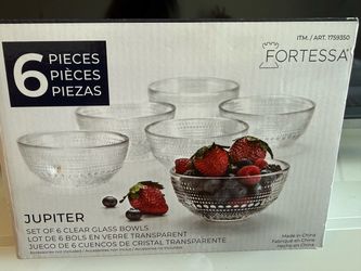 Brand New in Box – Fortessa Jupiter 6-Piece Clear Glass Bowl Set