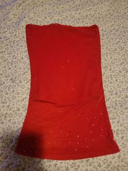 Red Rhinestone Tube Top