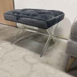 Gray, Tuffed Acrylic bench/stool