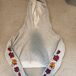 Cropped grey hoodie (M)