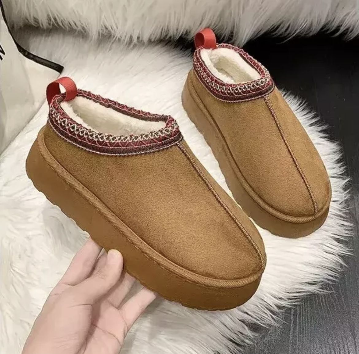 Brand New Fur Plush Platform Boots/Slippers - Multiple Sizes Available!