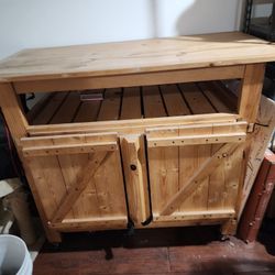 Custom Solid Wood Bar Cart/Hutch