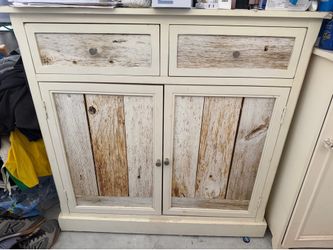 Farmhouse Storage Cabinet with 2 Drawers & 2 Doors