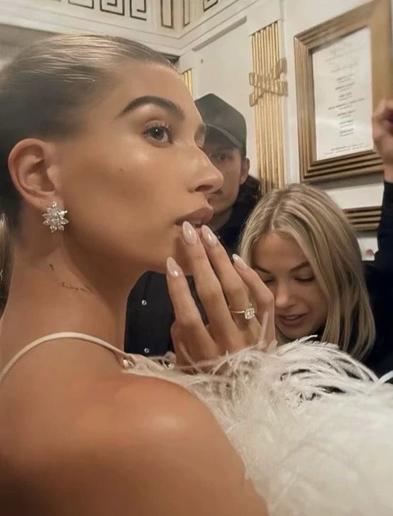 Hailey-Inspired Trendy Press-On Nails with Unique Decorations
