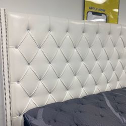 MODERN NEW WHITE QUEEN BED ON SALE ONLY $399. KING BED $499. IN STOCK SAME DAY DELIVERY 🚚 FINANCING AVAILABLE 
