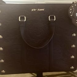 New Betsy Johnson brown skull handbag