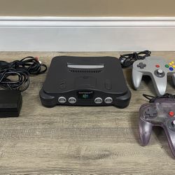 Nintendo 64 Black Console with Two Controllers