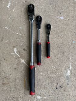 Pittsburgh Professional Series Flex Head Ratchet Set 1/4 3/8 1/2 Long Handle