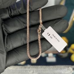 14K Rose Gold Color Chain Bracelet