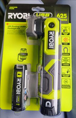 Ryobi USB LED Pivoting Laser Flashlight Kit